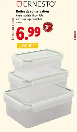 Lidl EJERNESTO Boîtes de conservation offre