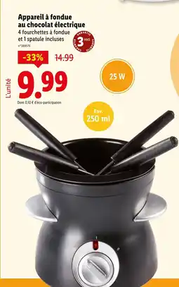 Lidl Appareil à fondue au chocolat électrique offre
