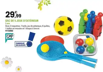 JouéClub CAP Loisirs Sac de 5 jeux d'extérieur offre