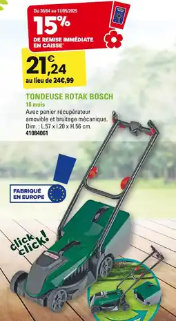 JouéClub klein Tondeuse Rotak Bosch offre