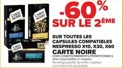 Cora Sur toutes les capsules compatibles nespresso x10 x30 x60 carte noire offre