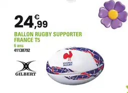 JouéClub GILBERT Ballon rugby supporter France t5 offre