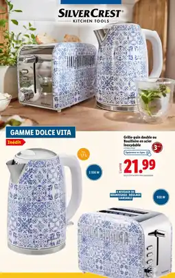 Lidl SILVERCREST Grille-pain double ou Bouilloire en acier inoxydable offre