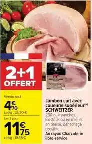 Cora Jambon cuit avec couenne supérieur offre
