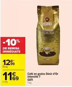 Cora Sati - café en grains désir d'or intensité 7 offre