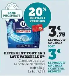 Bi1 U - detergent tout en 1 lave vaisselle offre