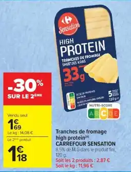 Cora Tranches de fromage high protein carrefour sensation offre