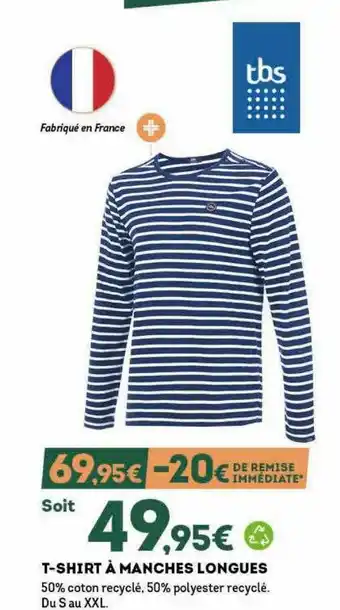 Sport 2000 T-shirt à Manches Longues Tbs offre