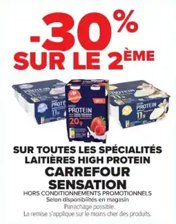 Cora Sur toutes les spécialités laitières high protein carrefour sensation offre