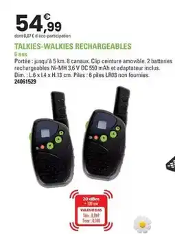 JouéClub Cap nature - talkies-walkies rechargeables offre