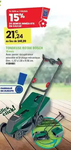 JouéClub Bosch - tondeuse rotak offre