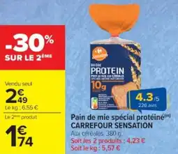 Cora Pain de mie spécial protéiné carrefour sensation offre