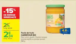 Cora Purée de fruits carrefour bio offre
