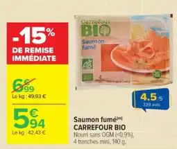 Cora Saumon fumé carrefour bio offre