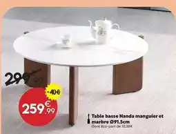 Maxi Bazar Table basse nanda manguier et marbre offre