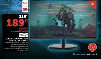 écran D'ordinateur Gaming 27