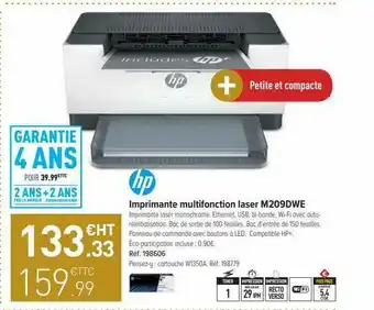 Top Office Imprimante Multifonction Laser M209dwe Hp offre