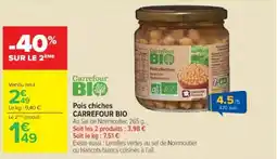 Cora Pois chiches carrefour bio offre