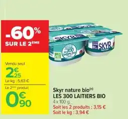 Cora Skyr nature bio les 300 laitiers bio offre