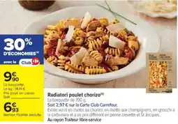Cora Radiatori poulet chorizo offre