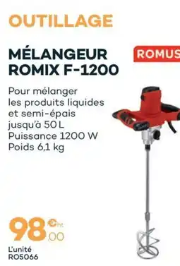 Zolpan ROMUS Mélangeur romix f-1200 offre
