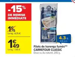 Cora Filets de harengs fumés carrefour classic offre
