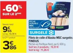 Cora Filets de colin d'alaska msc surgelés findus offre