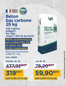 Samse Béton bas carbone offre