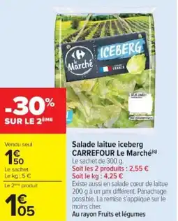 Cora Salade laitue iceberg carrefour le marché offre