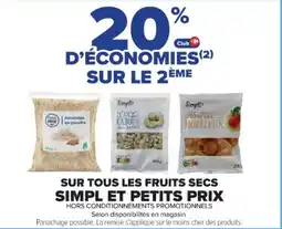 Cora Sur tous les fruits secs simpl et petits prix offre