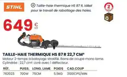 Au Forum du Bâtiment STIHL Taille-haie thermique hs 87 r 22,7 cm³ offre