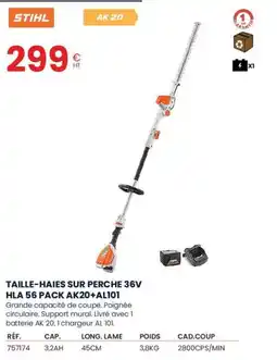 Au Forum du Bâtiment STIHL Taille-haies sur perche 36v hla 56 pack ak20+al101 offre