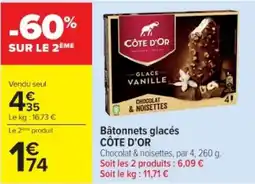 Cora Bâtonnets glacés côte d'or offre