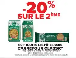 Cora Sur toutes les pĂątes carrefour classic offre