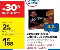 Cora Barres protéinées carrefour sensation offre