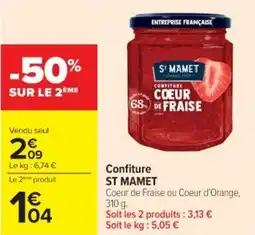 Cora Confiture st mamet offre