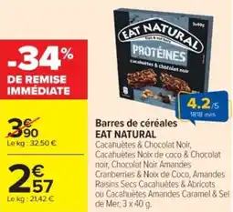 Cora Barres de céréales eat natural offre