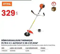 Au Forum du Bâtiment STIHL Débroussailleuse thermique fs 70 c-e + autocut c 26-2 27,2cm³ offre