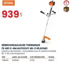 Au Forum du Bâtiment STIHL Débroussailleuse thermique fs 461 c-em autocut 46-2 45,6cm3 offre