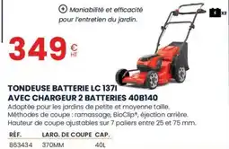 Au Forum du BĂątiment Tondeuse batterie lc 1371 avec chargeur 2 batteries 40b140 offre