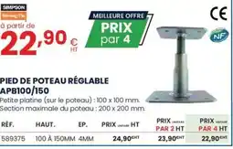 Au Forum du Bâtiment Pied de poteau réglable apb100/150 offre