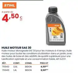 Au Forum du BĂątiment STIHL Huile moteur sae 30 offre