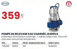 Au Forum du Bâtiment RENSON Pompe de relevage eau chargée js400va offre