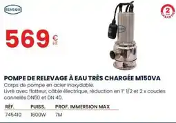 Au Forum du Bâtiment RENSON Pompe de relevage à eau très chargée m150va offre