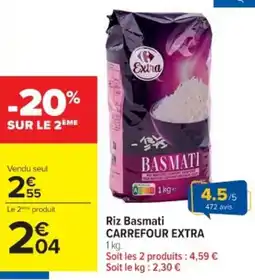 Cora Riz basmati carrefour extra offre
