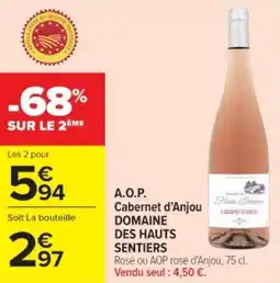 Cora A.o.p. cabernet d'anjou domaine des hauts sentiers offre