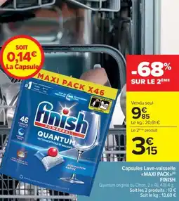 Cora Capsules lave-vaisselle maxi pack finish offre
