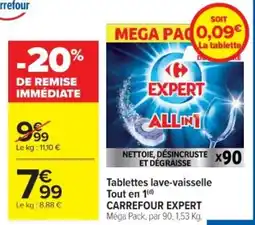 Cora Tablettes lave-vaisselle tout en 1 carrefour expert offre