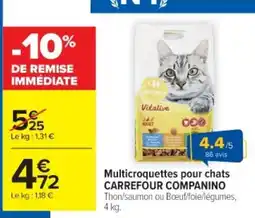 Cora Multicroquettes pour chats carrefour companino offre