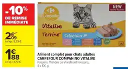 Cora Aliment complet pour chats adultes carrefour companino vitalive offre